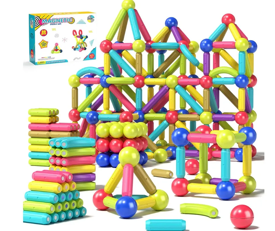 Kit magnético de construcción con piezas imantadas